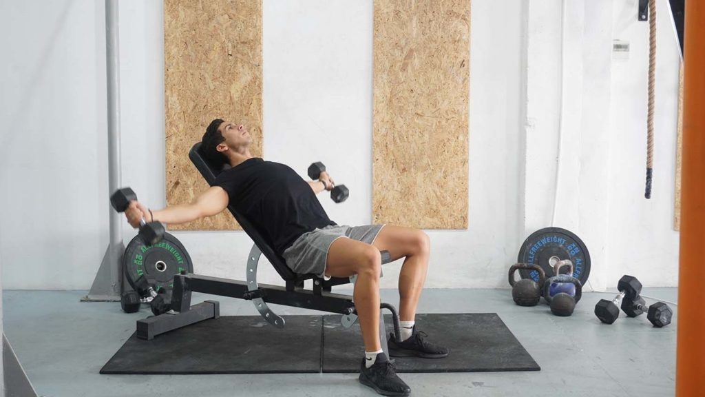 man incline chest fly dumbbell upper chest workout