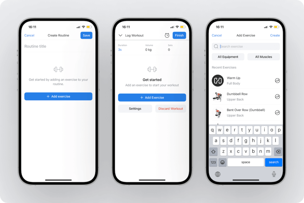 an overview of the ability to add exercises to Hevy routines and live workouts from the library
